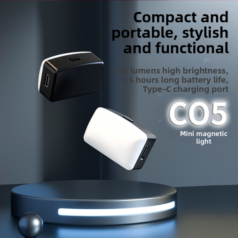 LED papildomo apšvietimo C05 su magnetine tvirtinimu, trijų spalvų temperatūra, galia <10W, 3,7V, stovinčiai fotografijai