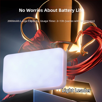 Kompakti LED papildomas apšvietimas, įkraunamas, rankinis, reguliuojamas ryškumas ir trijų spalvų temperatūrų