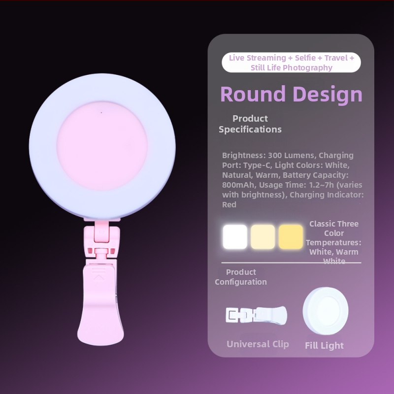 Kompakti LED papildomas apšvietimas, įkraunamas, rankinis, reguliuojamas ryškumas ir trijų spalvų temperatūrų