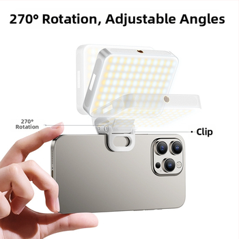 Mini papildomos šviesos magnetinis dizainas, kompakti nešiojama rankinė skirta tiesioginiams transliacijoms, selfiams ir lauko fotografavimui; trys šviesos temperatūros; 5V maitinimas