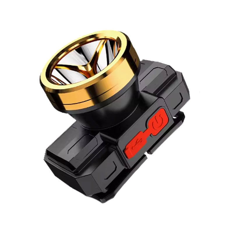 Lauko LED galvos žibintuvas – 10W, 2200mAh, rankinis įkrovimas, spindulys 200–500 m