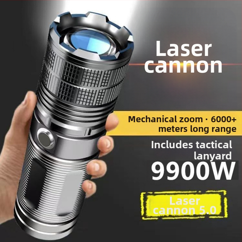 Fanar cu LED de înaltă luminozitate, reîncărcabil, zoom cu rază lungă, suport portabil pentru stilou laser