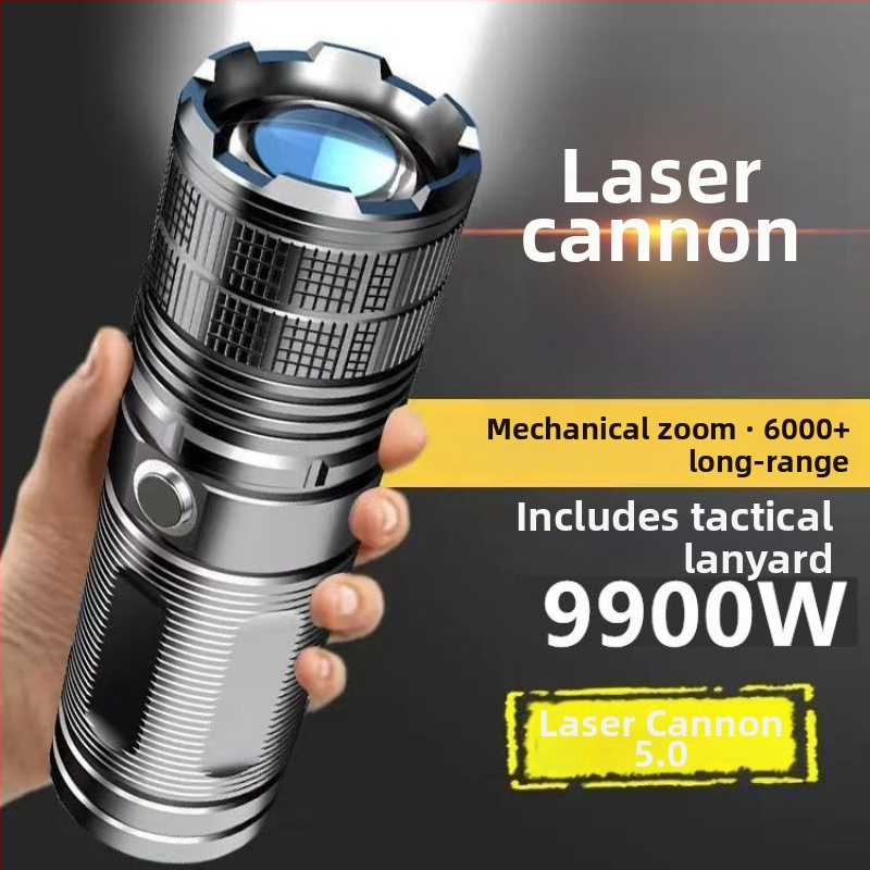 Fanar cu LED de înaltă luminozitate, reîncărcabil, zoom cu rază lungă, suport portabil pentru stilou laser