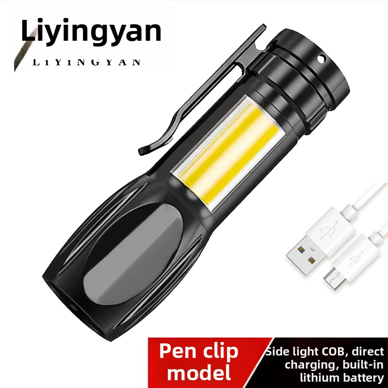 Vanjska mini LED svjetiljka s COB bočnim svjetlom, USB punjenje, 6W, plastično kućište