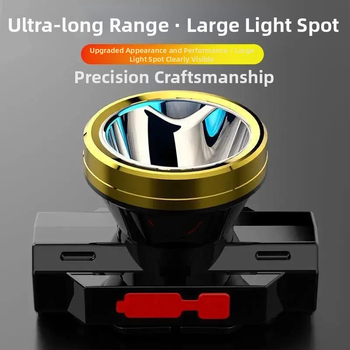 LED naktinės žvejybos galvos žibintu — USB įkrovimas, akumuliatoriaus talpa 800, galia 15, 360° sukimas, veikimo diapazonas 100–200 m