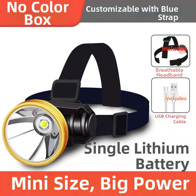 LED naktinės žvejybos galvos žibintu — USB įkrovimas, akumuliatoriaus talpa 800, galia 15, 360° sukimas, veikimo diapazonas 100–200 m