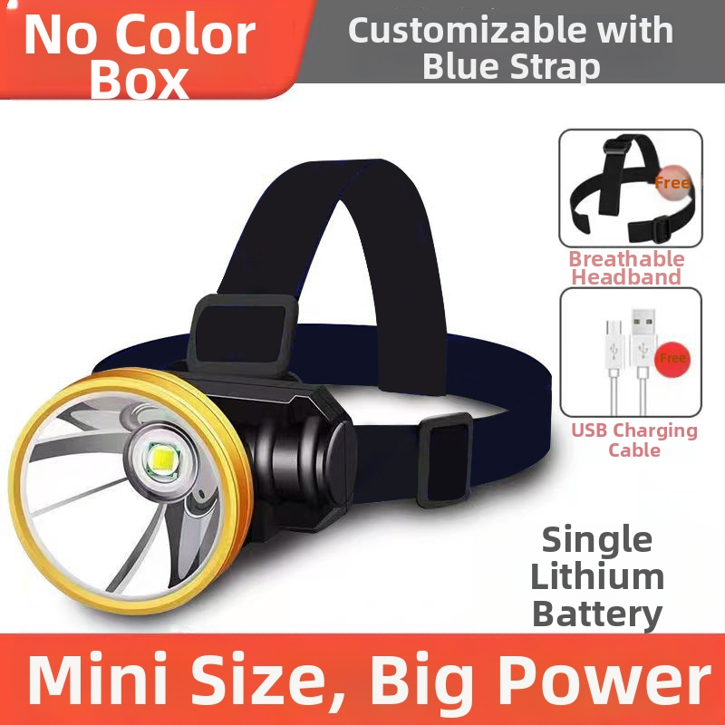 LED naktinės žvejybos galvos žibintu — USB įkrovimas, akumuliatoriaus talpa 800, galia 15, 360° sukimas, veikimo diapazonas 100–200 m