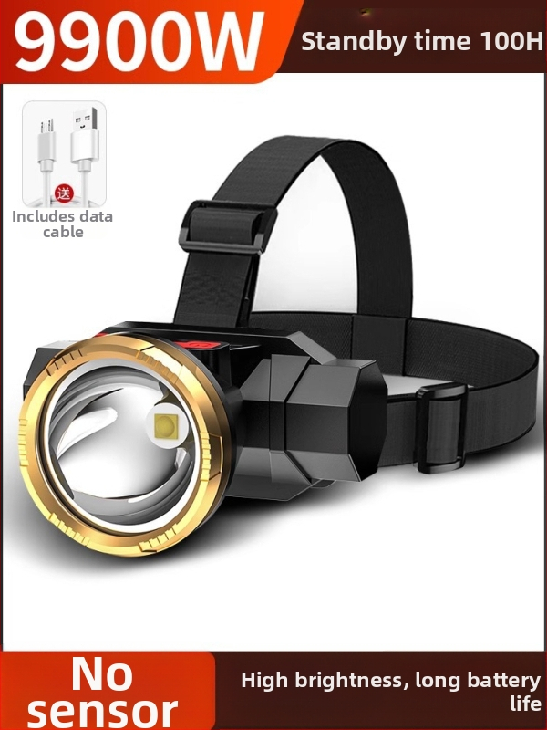 Nakties žvejybos galinė lempa, įkraunama, 1200mAh baterija, 10W LED, aliuminio lydinio korpusas, 200–500 m šviesos atstumas