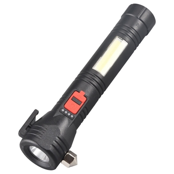 Lumină de urgență auto, multifuncțională, cu LED COB, încărcare solară, power bank și cioc de spart geamuri