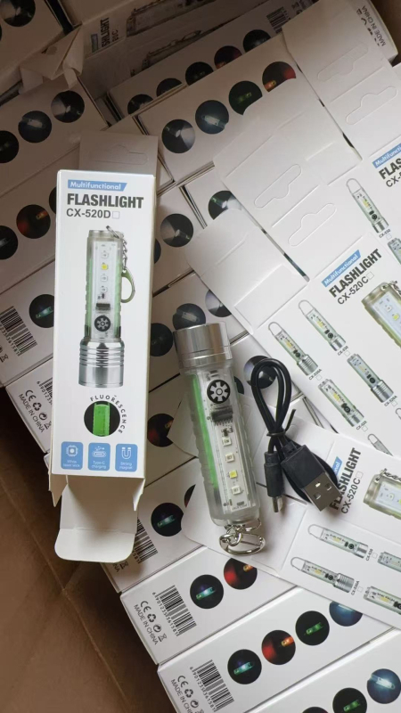 Fener LED pentru breloc, 350+ lm, baterie de 1500 mAh, reîncărcabil, zoom optic, rază 100–200 m