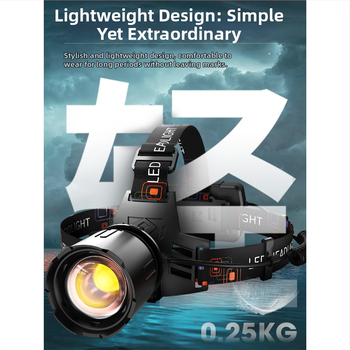 Sky Fire galvos žibintas su aliuminio lydinio korpusu, maitinamas baterija, lazerinis šviesos šaltinis, tinkamas lauko naudojimui