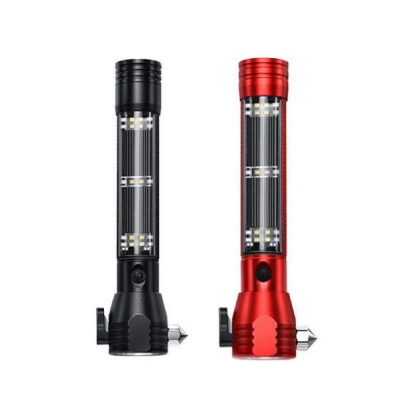 Automobilski spašavajući čekić sa svjetlom, aluminijsko tijelo, 3200 mAh punjiva baterija, 360° rotacija, ručno pokretanje, ugrađeni punjač