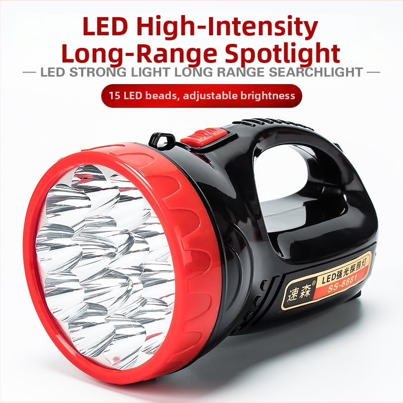 Prijenosni LED reflektor, 1W, 1500mAh baterija, punjiva, ručni pogon, domet 200–500 m