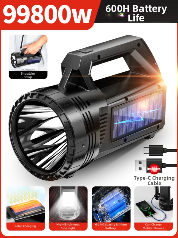 Ručna LED svjetiljka – punjiva, PVC kućište, AS-528, za vanjsku upotrebu