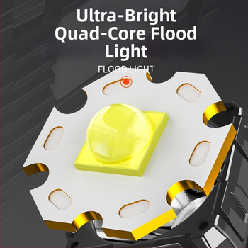 Vanjski visokoučinkoviti punjivi LED potraga reflektor, multifunkcionalna svjetiljka za patrolu, baterija 4500mAh, uključeno punjenje, izvor svjetla LED + žarulja, domet do 50 m