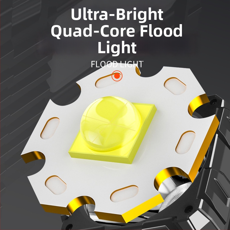 Vanjski visokoučinkoviti punjivi LED potraga reflektor, multifunkcionalna svjetiljka za patrolu, baterija 4500mAh, uključeno punjenje, izvor svjetla LED + žarulja, domet do 50 m