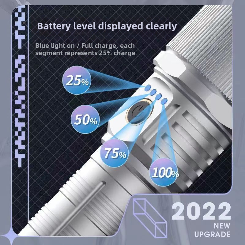 Laser svjetiljka 30W, baterija 5000–10000 mAh, domet 200–500 m, punjiva, ručni pogon