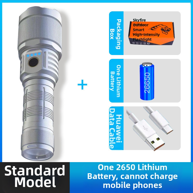 Laser svjetiljka 30W, baterija 5000–10000 mAh, domet 200–500 m, punjiva, ručni pogon