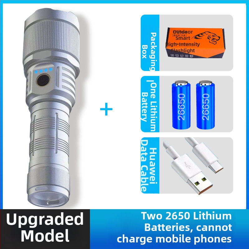 Laser svjetiljka 30W, baterija 5000–10000 mAh, domet 200–500 m, punjiva, ručni pogon