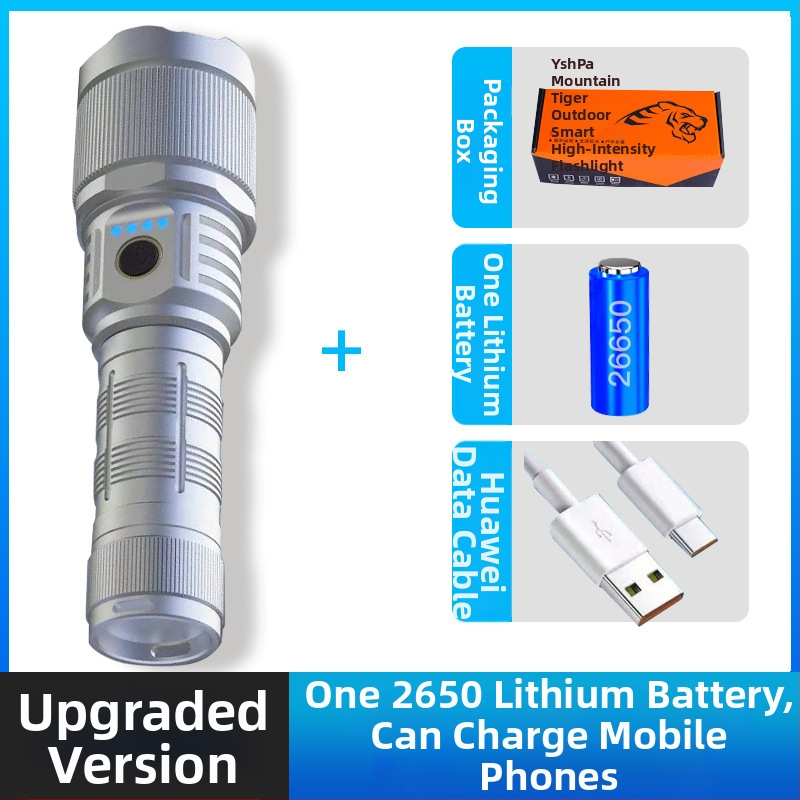 Laser svjetiljka 30W, baterija 5000–10000 mAh, domet 200–500 m, punjiva, ručni pogon