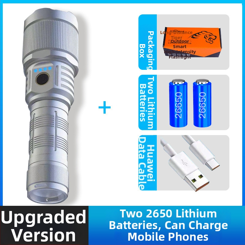 Laser svjetiljka 30W, baterija 5000–10000 mAh, domet 200–500 m, punjiva, ručni pogon