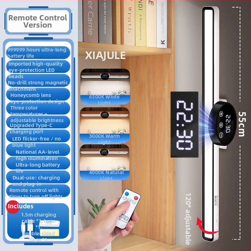 Laiko stalo lemputė su akių apsauga — magnetinė mokymosi LED lemputė, 7W, įkraunama baterija, nuotolinis valdymas, CRI ≥90, CE sertifikatas