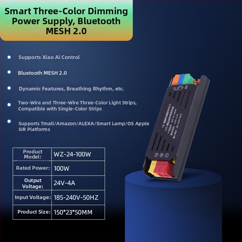 LED juostos keitiklis su programėle valdymu ir Bluetooth Mesh 2.0, 24V, 400W, aliumininis korpusas