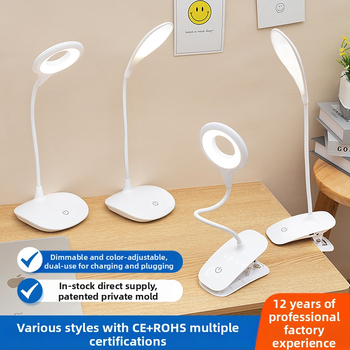 LED įkraunama stalinė lemputė – USB sulankstomas liečiamasis šviesos reguliavimas, 5W, įmontuota baterija, nakties šviesa ir mokymosi lemputė, modelis WS-601, Vorsa