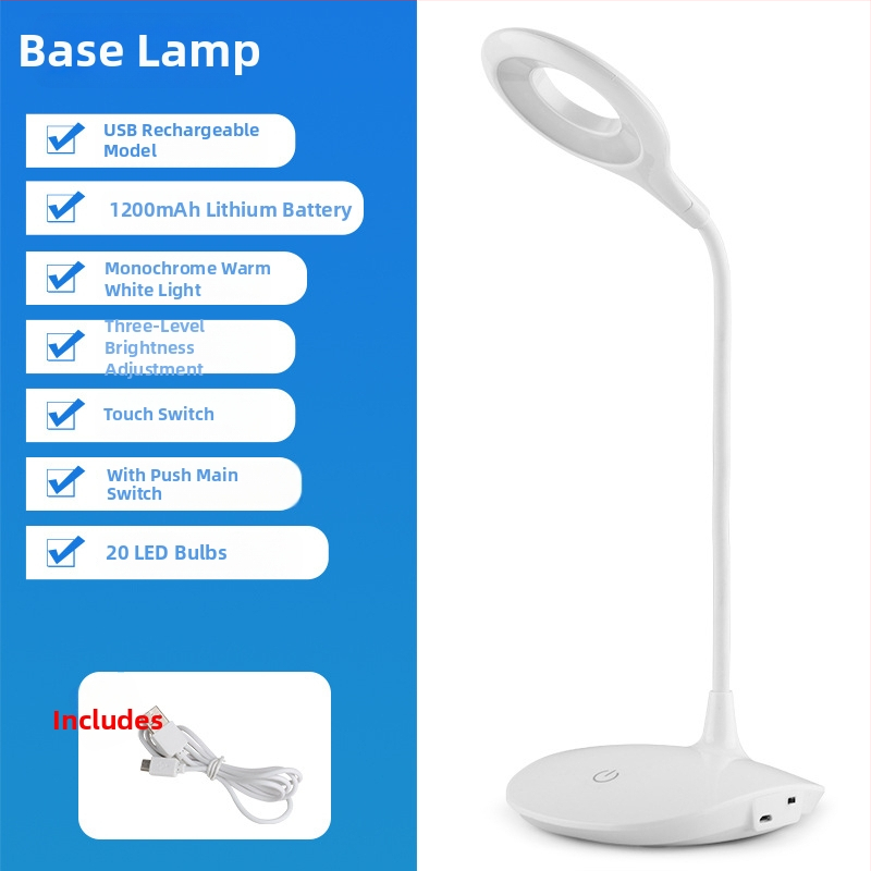 LED įkraunama stalinė lemputė – USB sulankstomas liečiamasis šviesos reguliavimas, 5W, įmontuota baterija, nakties šviesa ir mokymosi lemputė, modelis WS-601, Vorsa