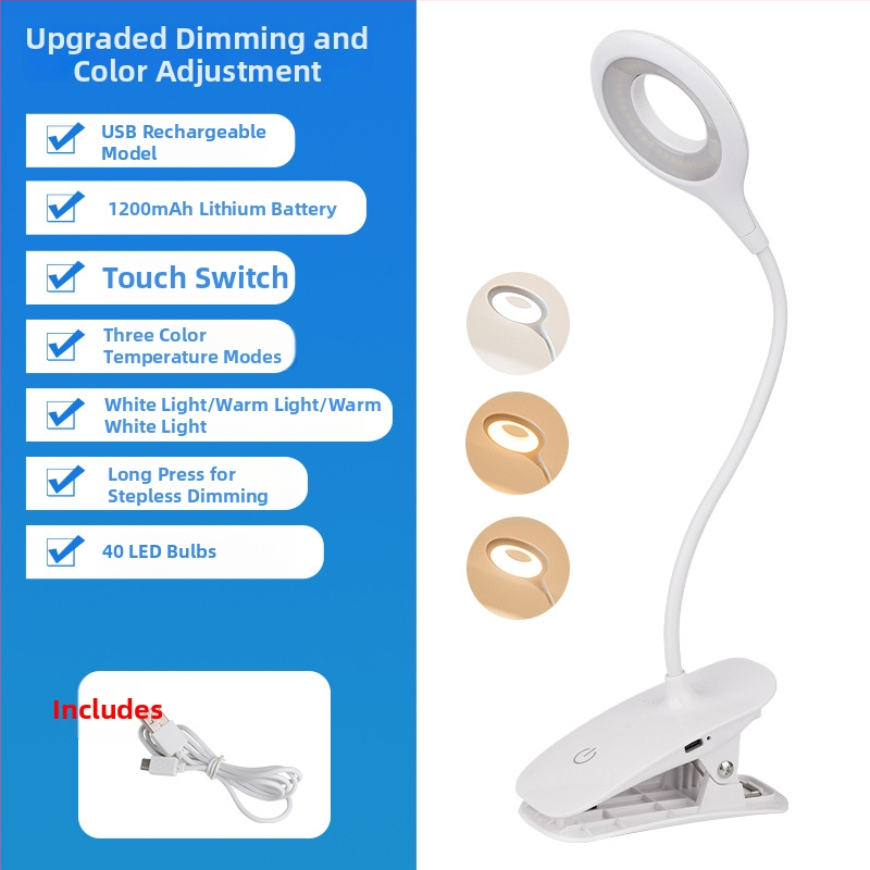 LED įkraunama stalinė lemputė – USB sulankstomas liečiamasis šviesos reguliavimas, 5W, įmontuota baterija, nakties šviesa ir mokymosi lemputė, modelis WS-601, Vorsa