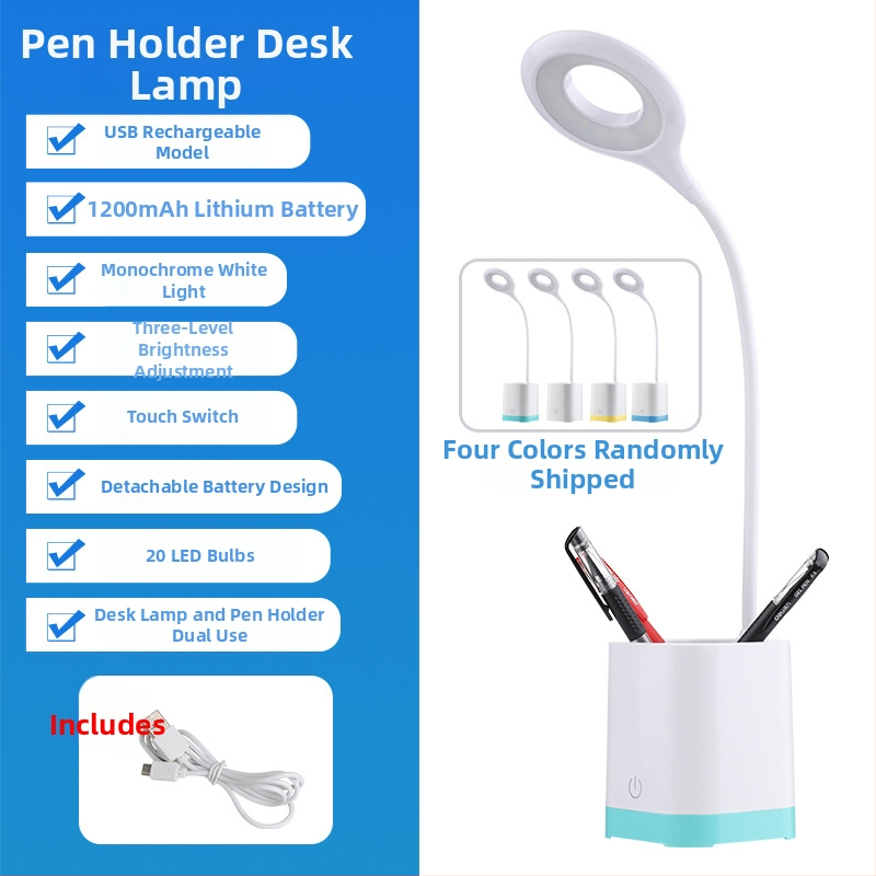 LED įkraunama stalinė lemputė – USB sulankstomas liečiamasis šviesos reguliavimas, 5W, įmontuota baterija, nakties šviesa ir mokymosi lemputė, modelis WS-601, Vorsa