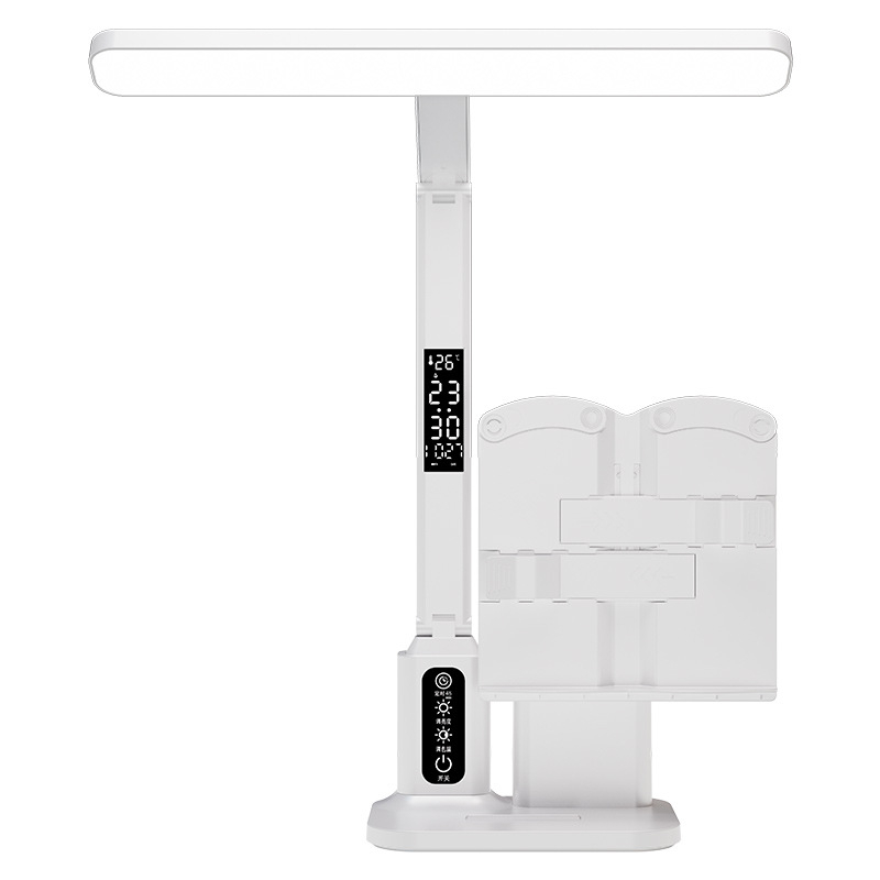 Xiajule stalo lemputė su akių apsauga ir mokymosi laikrodžio funkcija, LED 7W, liečiamasis jungiklis, įmontuota ličio baterija, plastikinis gaubtas, CE sertifikatas