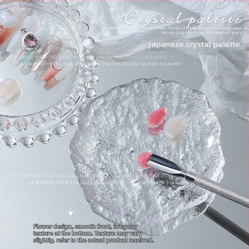 Nago meno demonstravimo įrankis su stiklo kristalų palete ir rašiklio laikikliu, matinė perlų plokštė, 30 g grynasis svoris