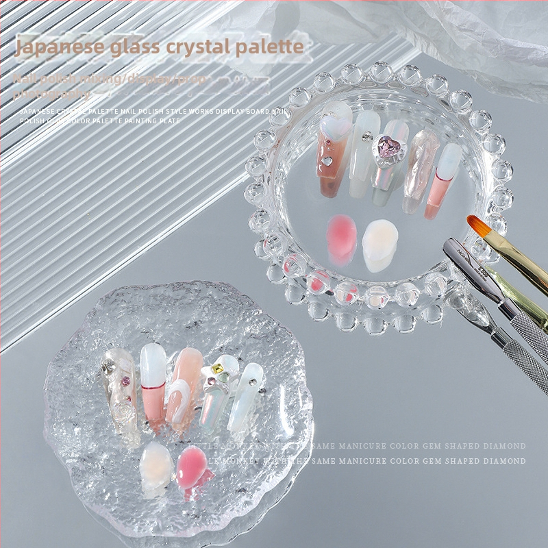 Nagu kunsti demonstratsioonitööriist klaas-kristallide paletiga ja kirjutusvahendi hoidikuga, matt pärliplaat, 30 g neto kaal