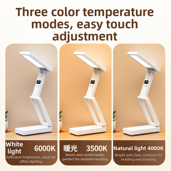 Sulankstoma stalinė lemputė su skaitmeniniu ekranu, įmontuota baterija ir Power Bank funkcija, liečiamasis valdymas, ABS gaubtas, CRI ≥ 90