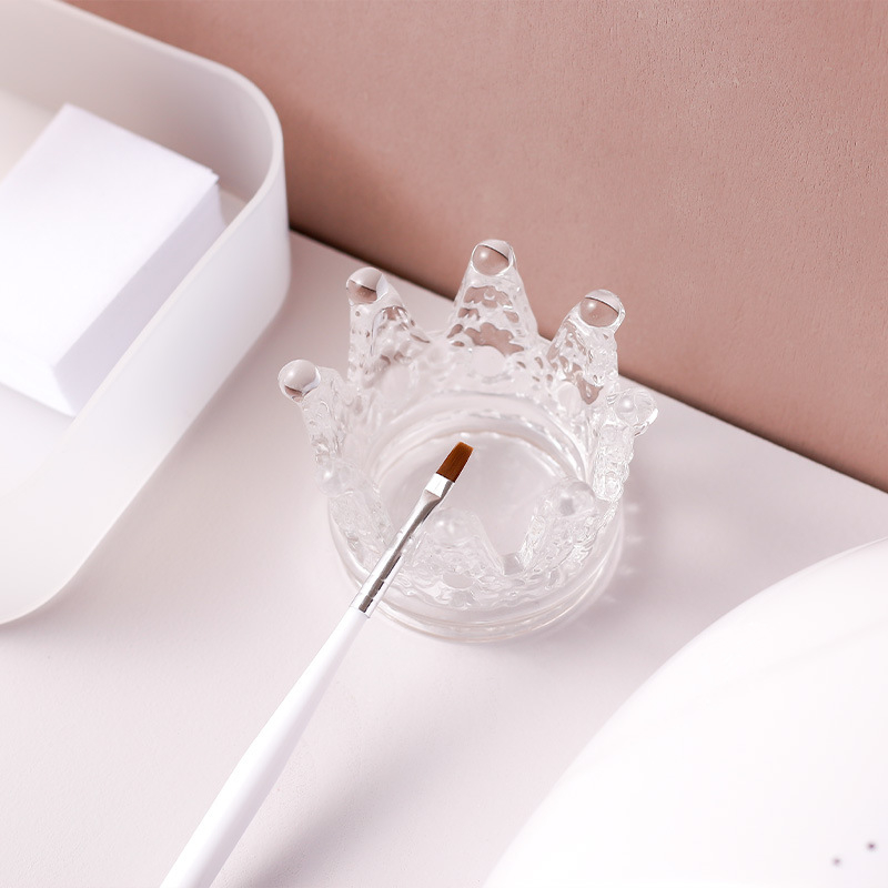 Držač za nokte s krunom, staklena kristalna čašica i LED fototerapijsko pero