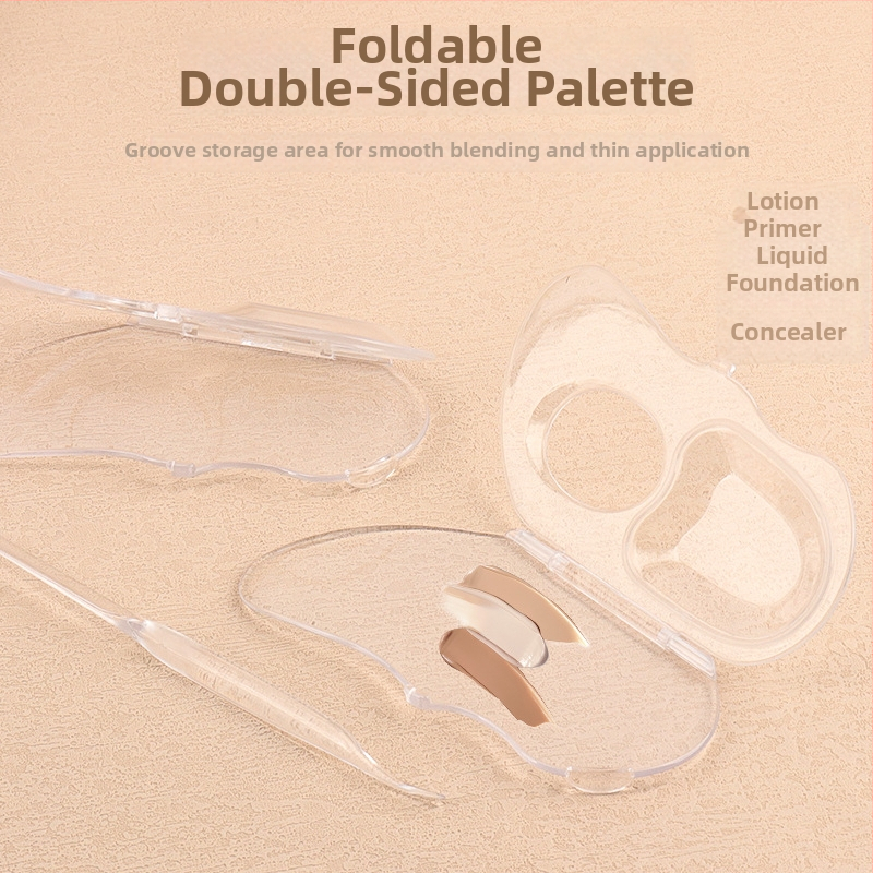Skladacia priehľadná paleta na make-up na foundation — 33 g, doska na miešanie a skladovanie pre profesionálnych vizážistov