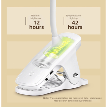 LED klipo stalinės lempos su USB įkrovimu, prisilietimo trijų lygių šviesos reguliavimas, įdiegta 18650 baterija vaikų mokomojo stalo lempai