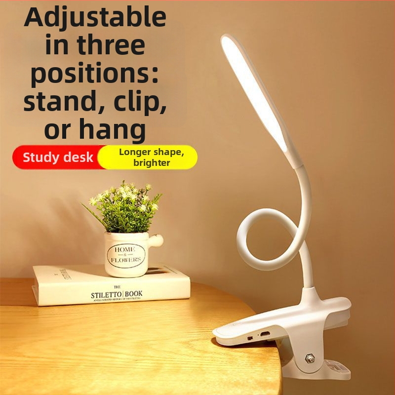 LED klipo stalinės lempos su USB įkrovimu, prisilietimo trijų lygių šviesos reguliavimas, įdiegta 18650 baterija vaikų mokomojo stalo lempai