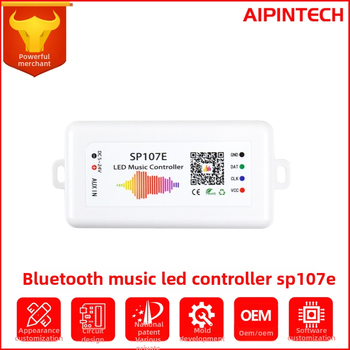 SP107E Symphony LED valdiklis WS2811 juostoms, Bluetooth APP valdymas, ryškumo reguliavimas, 1024 IC taškai, DC5-24V