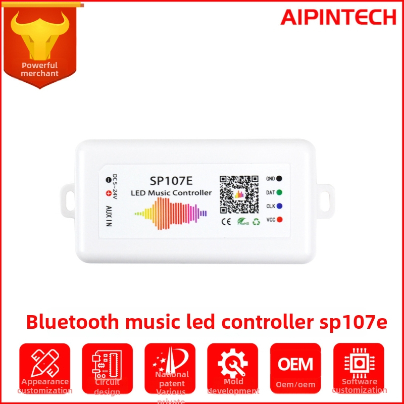 SP107E Symphony LED valdiklis WS2811 juostoms, Bluetooth APP valdymas, ryškumo reguliavimas, 1024 IC taškai, DC5-24V