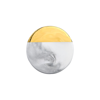 Παλέτα Νυχιών για Τέχνη – Μαρμάρινη, Κυκλική Οκταγωνική Κεραμική Παλέτα με Φινίρισμα Ηλεκτροπλακίωσης, 1 Τεμάχιο