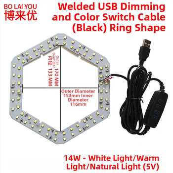 LED USB stalo lempa su reguliuojama šviesos intensyvumu, 5V USB maitinimas, mygtuko jungiklis, aliuminio gaubtas, metalinis laikiklis