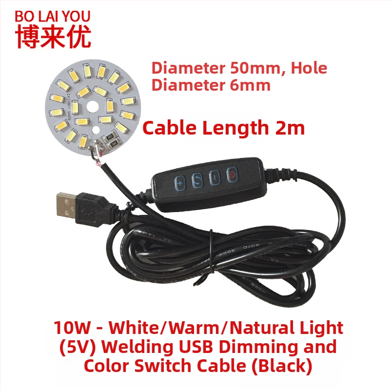 LED USB stalo lempa su reguliuojama šviesos intensyvumu, 5V USB maitinimas, mygtuko jungiklis, aliuminio gaubtas, metalinis laikiklis