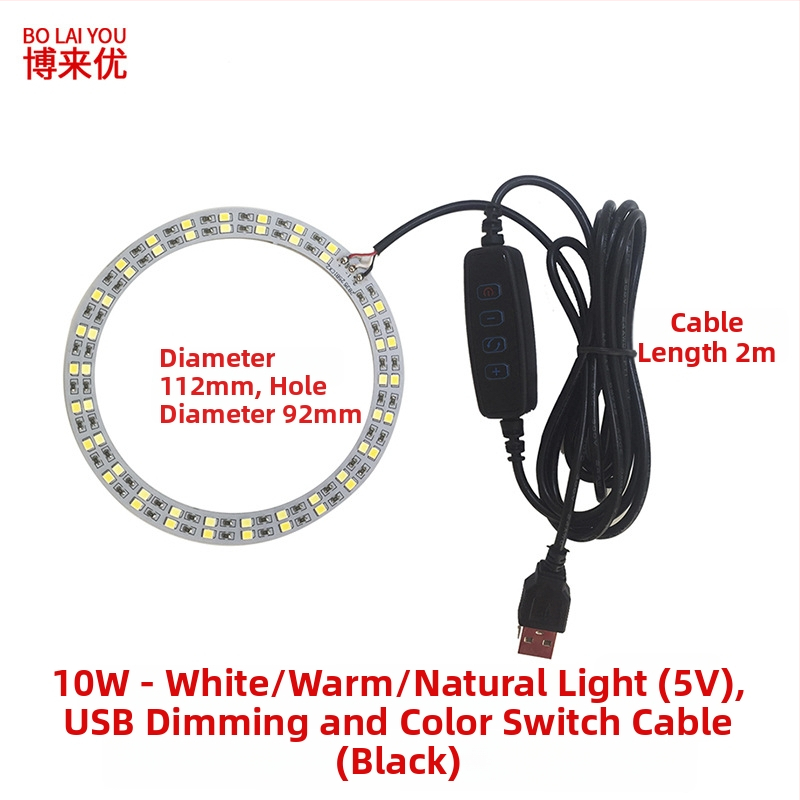 LED USB stalo lempa su reguliuojama šviesos intensyvumu, 5V USB maitinimas, mygtuko jungiklis, aliuminio gaubtas, metalinis laikiklis