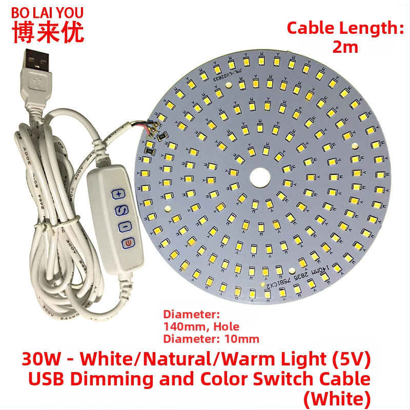 LED USB stalo lempa su reguliuojama šviesos intensyvumu, 5V USB maitinimas, mygtuko jungiklis, aliuminio gaubtas, metalinis laikiklis