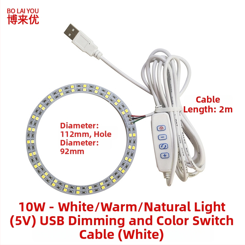 LED USB stalo lempa su reguliuojama šviesos intensyvumu, 5V USB maitinimas, mygtuko jungiklis, aliuminio gaubtas, metalinis laikiklis