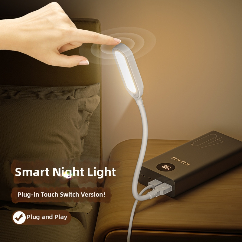 AI balsu valdomos USB naktinė lemputė, kompaktiška nešiojama lemputė su CRI ≥95, USB maitinimas, išmanus valdymas