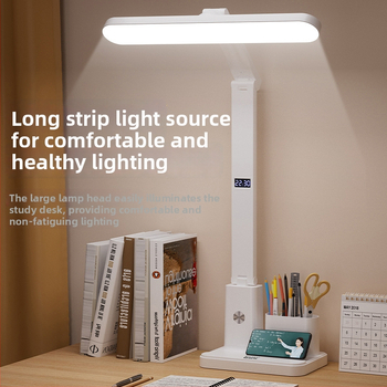 LED γραφείου για μελέτη με θήκη μολυβιών, επαναφορτιζόμενη μπαταρία, αισθητήρας αφής, τροφοδοσία USB, προστασία όρασης, λειτουργία μάθησης
