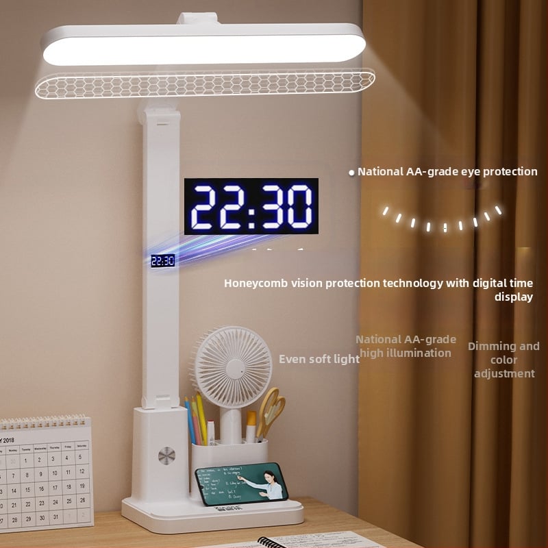 LED γραφείου για μελέτη με θήκη μολυβιών, επαναφορτιζόμενη μπαταρία, αισθητήρας αφής, τροφοδοσία USB, προστασία όρασης, λειτουργία μάθησης